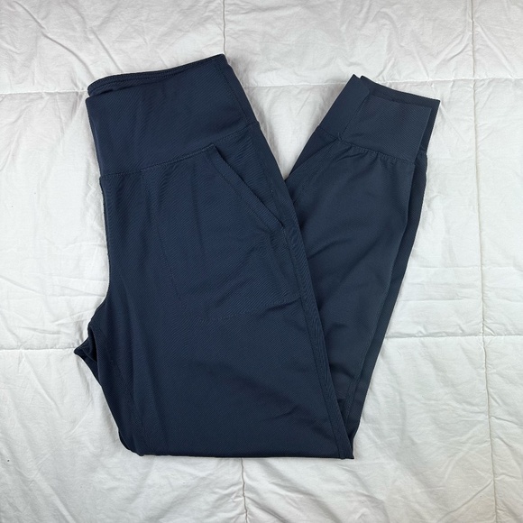 90 Degree By Reflex Pants - 90 Degree Navy Athletic Jogger with pockets High Waist Medium